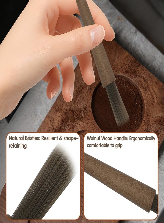 CYUXING 4Pcs Coffee Grinder Cleaning Brush Set with Natural Bristles & Wood Handle Daily Necessities for Espresso Machine, Coffee Grinder, and Portafilter Cleaning Tool - Image 3