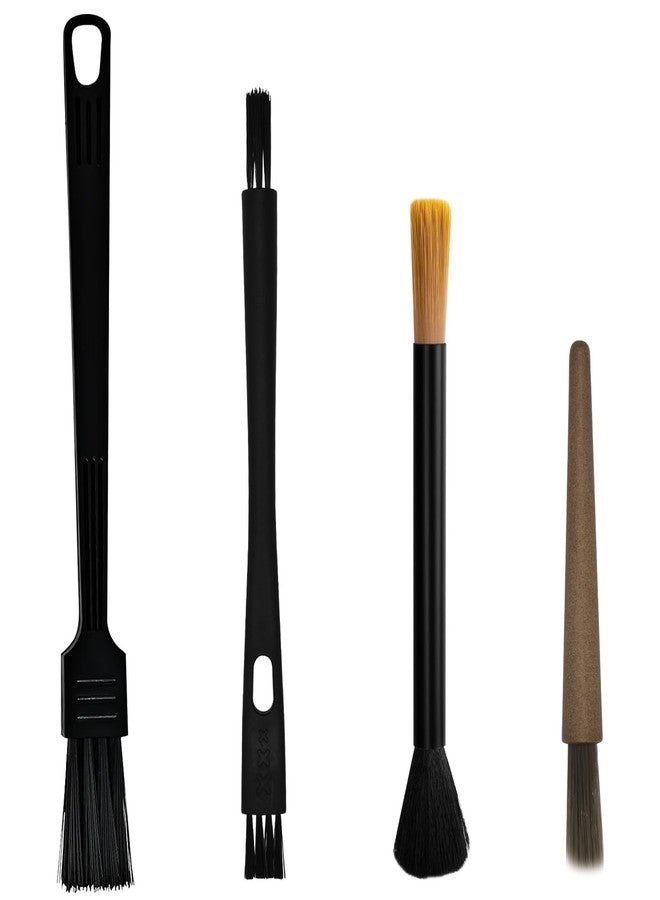 CYUXING 4Pcs Coffee Grinder Cleaning Brush Set with Natural Bristles & Wood Handle Daily Necessities for Espresso Machine, Coffee Grinder, and Portafilter Cleaning Tool - Image 1