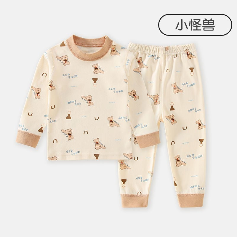 Customized Kidsren'S Autumn Clothes And Long Trousers Set Spring & Fall Cotton Type A Baby Thermal Intimates For Boys And Girls Long-Sleeved Home Clothes - Image 1