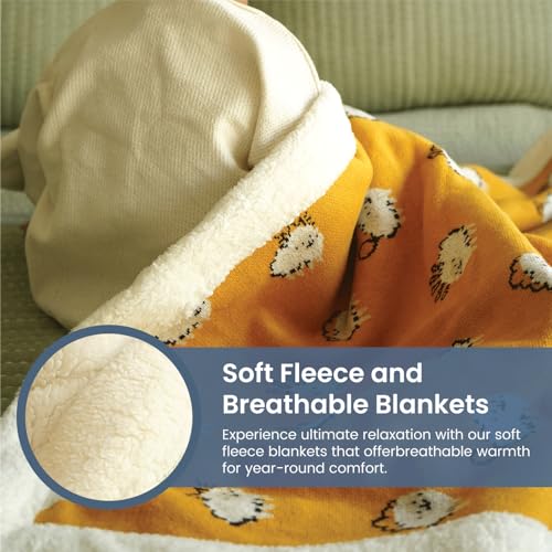 TIDY SLEEP Fleece Knitted Double Layered Blanket Size 100x120 CM (Sheep) - Image 4