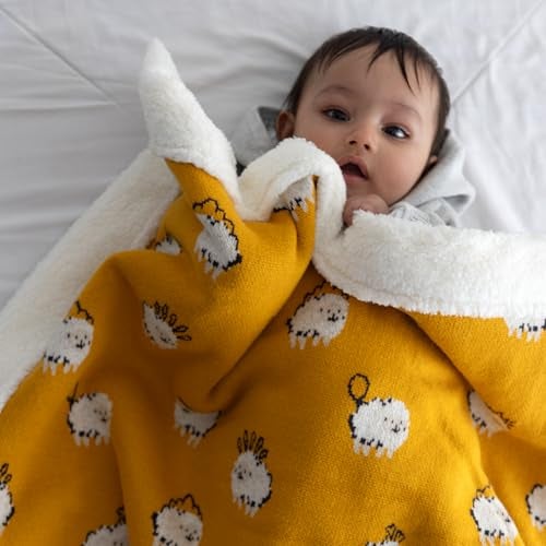 TIDY SLEEP Fleece Knitted Double Layered Blanket Size 100x120 CM (Sheep) - Image 1