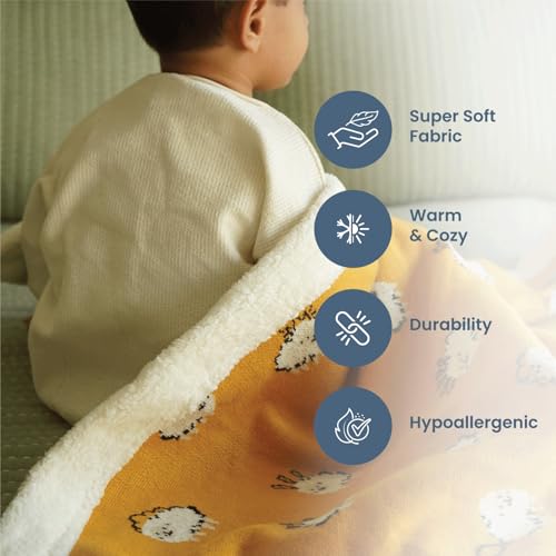 TIDY SLEEP Fleece Knitted Double Layered Blanket Size 100x120 CM (Sheep) - Image 3