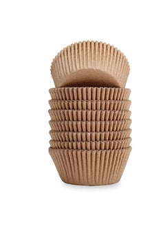 Cupcake Liners, 100 Count Natural Odorless Cupcake Liners Standard Greaseproof Paper Muffin Baking Cups (Brown)