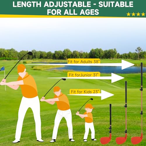 CWLAKON Golf Club Adjustable Length with Oversize Head for Backyard Golf Game Yard Golf Games Club for Toddlers Junior Adults Family Plastic Golf Club for Hit Plastic Foam Golf Balls in Grass Parks Yards - Image 5