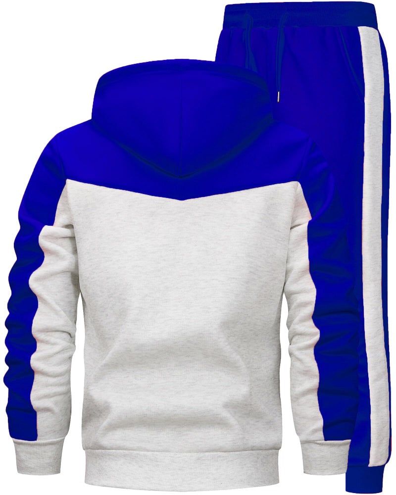 AIELVIN Men Tracksuit for Men Full Zip Sweatshirt Jogger Sports Suit Gym Training Wear (Sky Blue Gray) S - Image 3