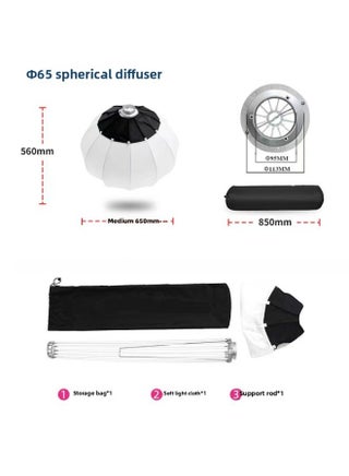 65cm Soft Light Ball Metal Spherical Soft Light Cover Portable Photography Fill Light Photography Photography Soft Light Box Photography Equipment-Light Source Color:65CM [soft Light Ball] Metal Bayonet - pzsku/Z0D35370F9DEE064C79E5Z/45/1745996457/5f2720d0-76ca-4a20-8b57-ef7b56d85738