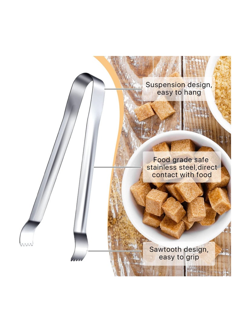 Excefore - 6 Pieces Ice Tongs, 6.5 Inch Stainless Steel Sugar Cube Tongs, Mini Serving Tongs with Sharp Teeth Make Grabbing Ice Easy, Ice Tongs for Ice Bucket for Tea and Coffee Party Restaurant - Image 1