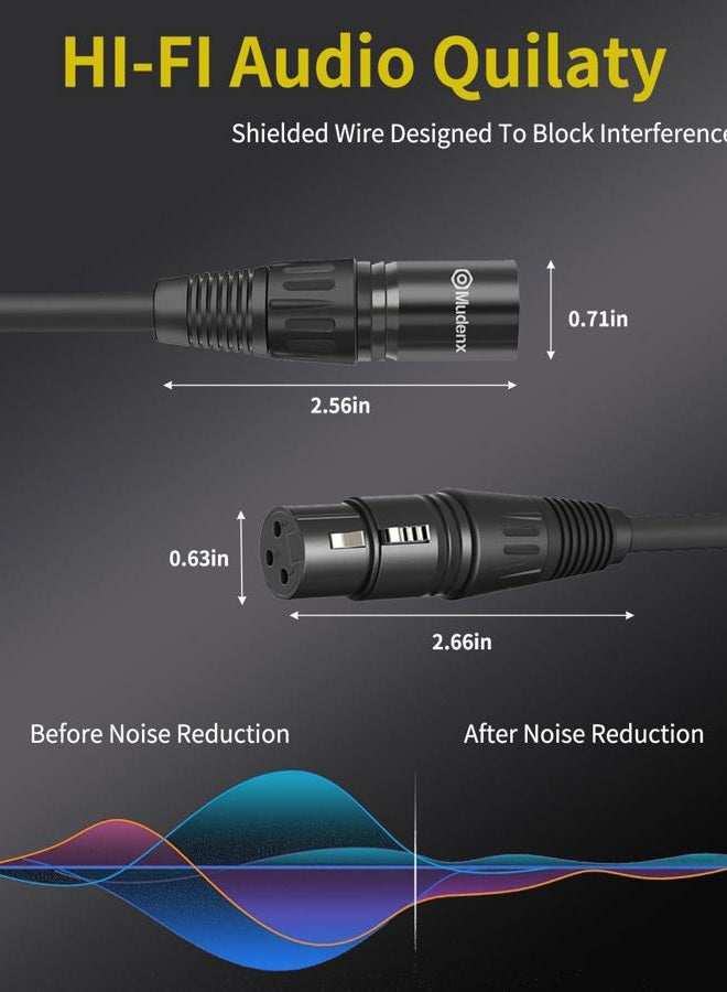 mudenx Short XLR Cables 1.6FT 2 Pack,XLR Male to Female Balanced Microphone Cord 3 pin, OFC Shielded 1 Foot Mic Cable - Image 4