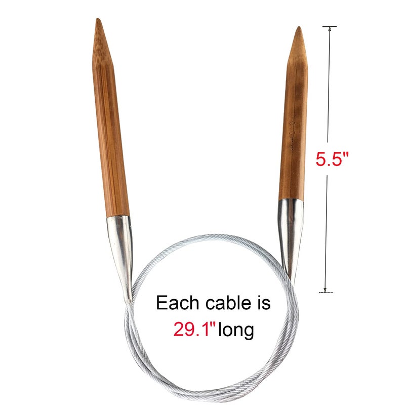 Weabetfu Bamboo Circular Knitting Needle,40-inch Length for Handmade Creative DIY and Any Weave Yarn Projects,US Size 15(10mm) - Image 2