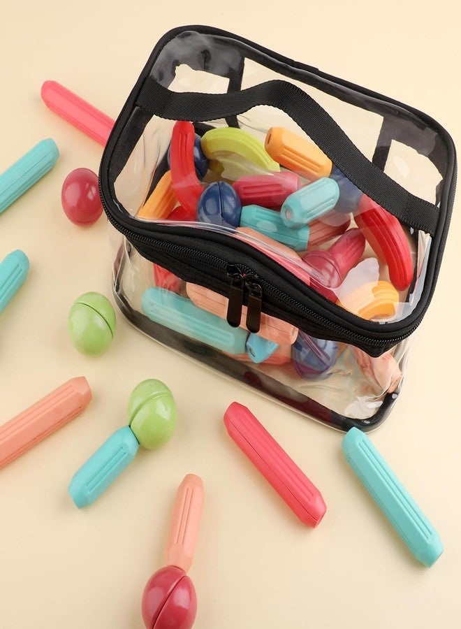 Motroce 6 Pack Clear Toy Storage Bags, Makeup Bag Zipper Waterproof Portable Travel Storage Pouch for Building Blocks, Small Toys ﻿ - Image 3