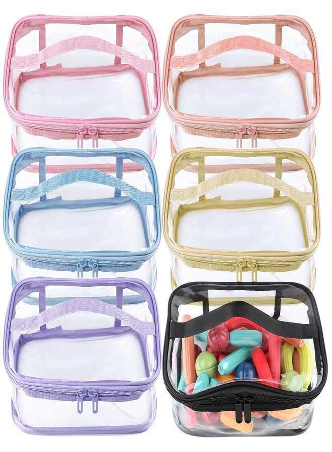 Motroce 6 Pack Clear Toy Storage Bags, Makeup Bag Zipper Waterproof Portable Travel Storage Pouch for Building Blocks, Small Toys ﻿ - Image 1
