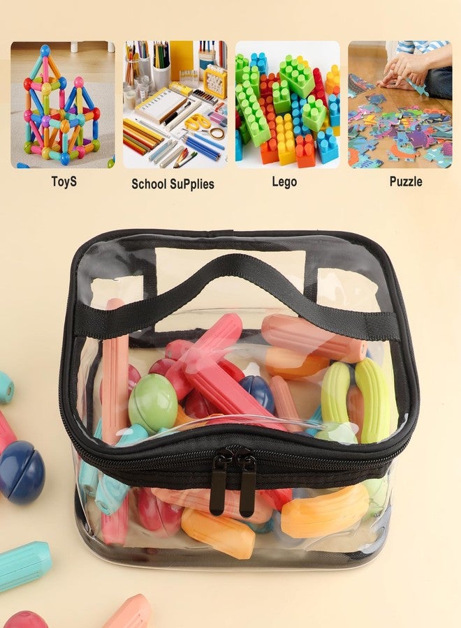 Motroce 6 Pack Clear Toy Storage Bags, Makeup Bag Zipper Waterproof Portable Travel Storage Pouch for Building Blocks, Small Toys ﻿ - Image 5