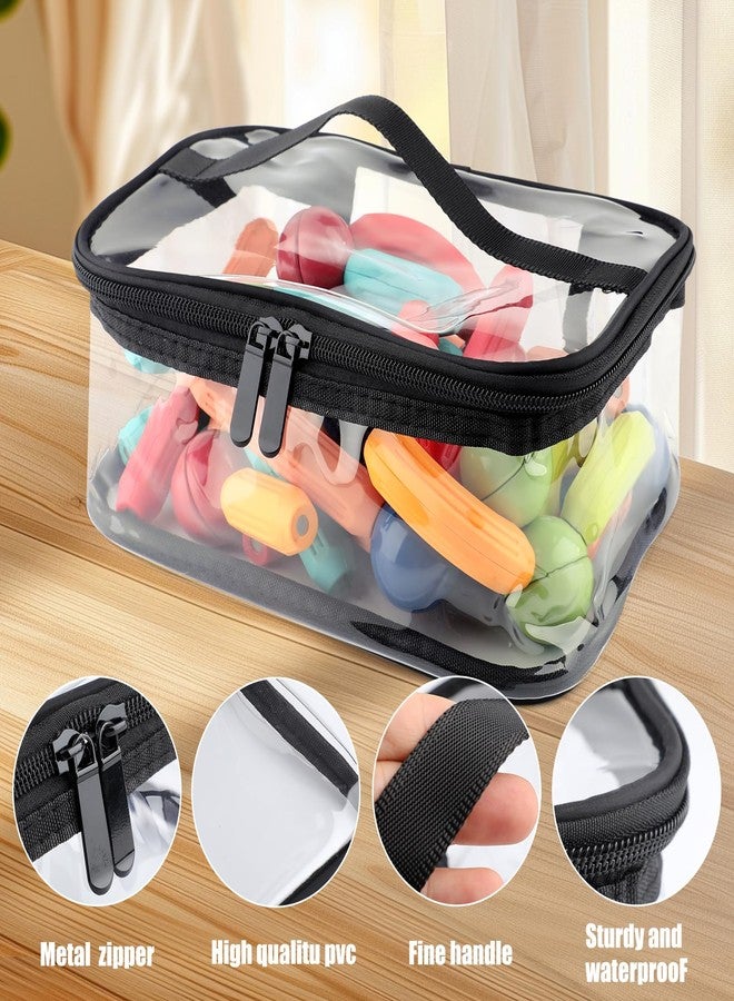 Motroce 6 Pack Clear Toy Storage Bags, Makeup Bag Zipper Waterproof Portable Travel Storage Pouch for Building Blocks, Small Toys ﻿ - Image 4