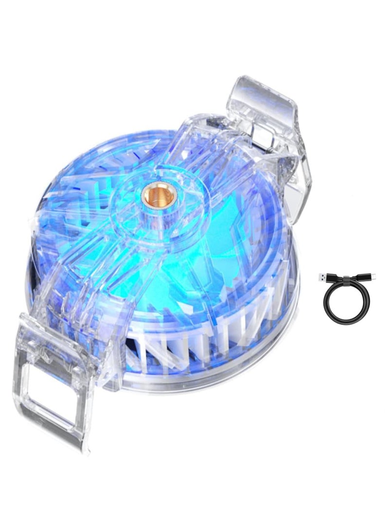 SYOSI Phone and Pad Cooler, RGB Phone Cooling Fan with Semi-Conductor Cooling Chip, Ultra Silent, Universal Cellphone Tablets Radiator for Tiktok Live Streaming, Mobile Gaming, Shoot Video (White) - Image 1