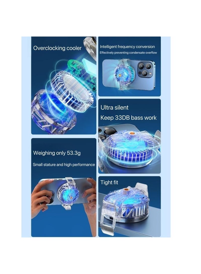 SYOSI Phone and Pad Cooler, RGB Phone Cooling Fan with Semi-Conductor Cooling Chip, Ultra Silent, Universal Cellphone Tablets Radiator for Tiktok Live Streaming, Mobile Gaming, Shoot Video (White) - Image 4