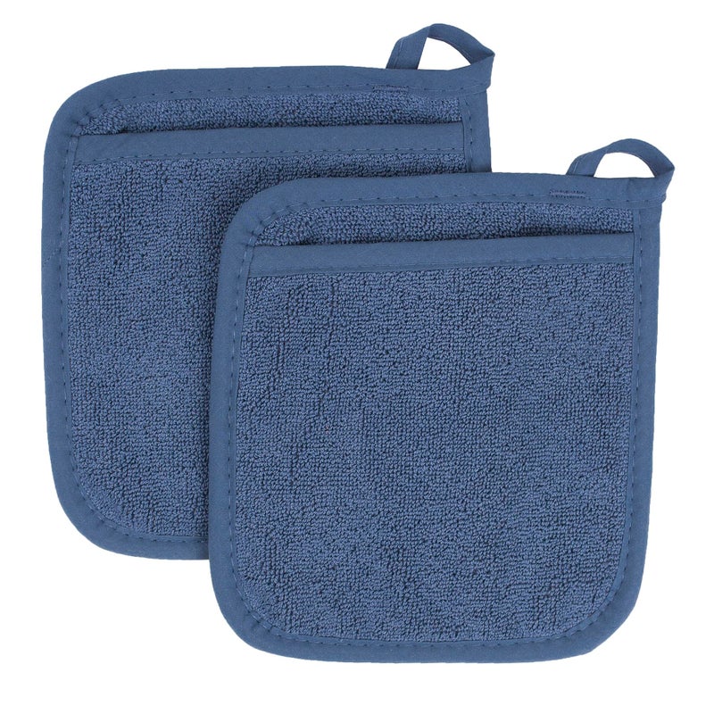 RITZ Terry Pocket Mitt & Hot Pad: Unparalleled Heat Resistant, Durable 100% Cotton â€“ Ergonomically Designed for Optimal Grip â€“ Easy-Care Machine Washable â€“ 2-Pack, Federal Blue - Image 1