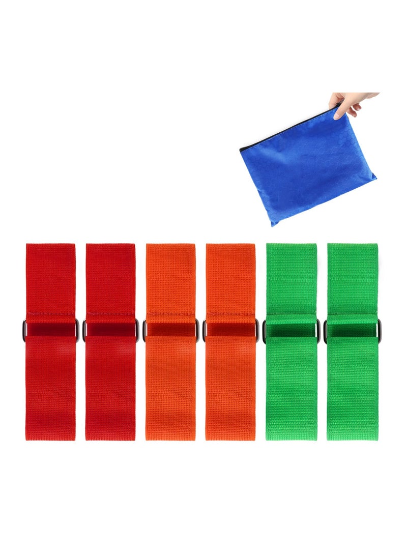 Excefore Legged Race Bands Tie Rope 6 Pcs 3 Legged Race Bands for Kids Adults Birthday Carnival Party Field Day Outdoor Three Legged Relay Race Family Games - Image 1