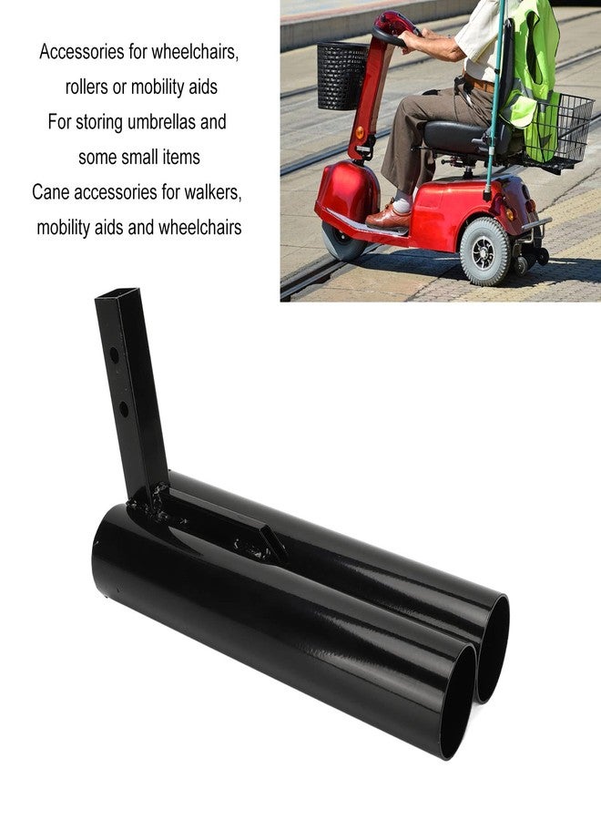 EIMSOAH Double Tube Walker Cane Holder Attachment Portable Walking Stick Holder for Wheelchair Elderly Mobility Support Accessories (Double Tube Attachment) - Image 2