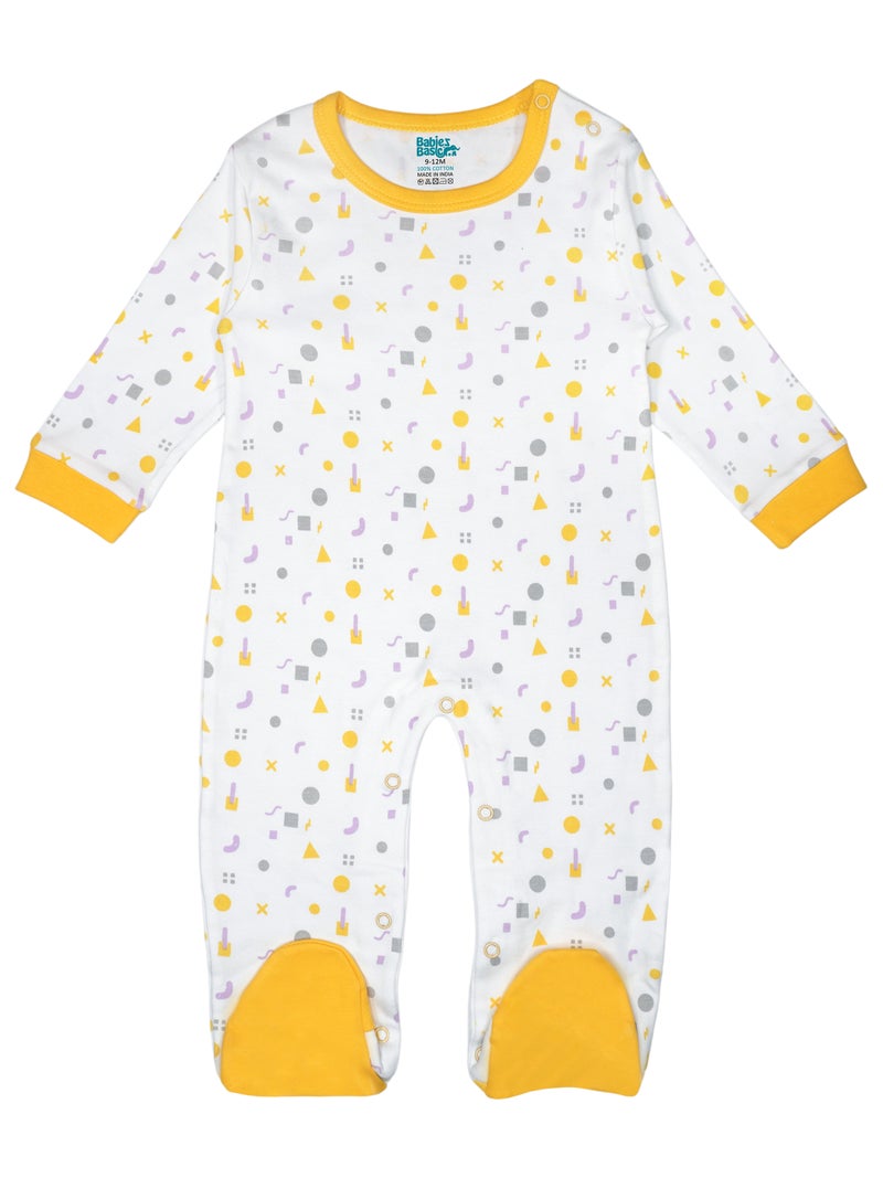 Babies Basic 5 piece Unisex 100% Cotton Sets include Bib, Romper, Mittens, Cap and Sleepsuit/Jumpsuit - Image 2