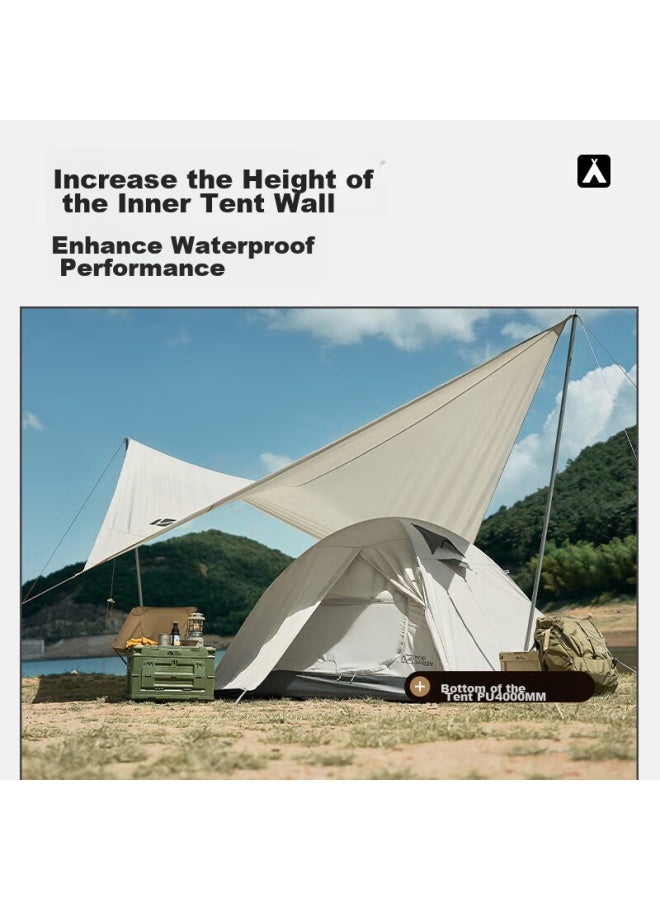 Mobigarden Tent, Outdoor Camping Hiking Windproof And Rainproof Three-person Tent, Lengshan 3 Nxzqu61008, Morning Mist White A - Image 3