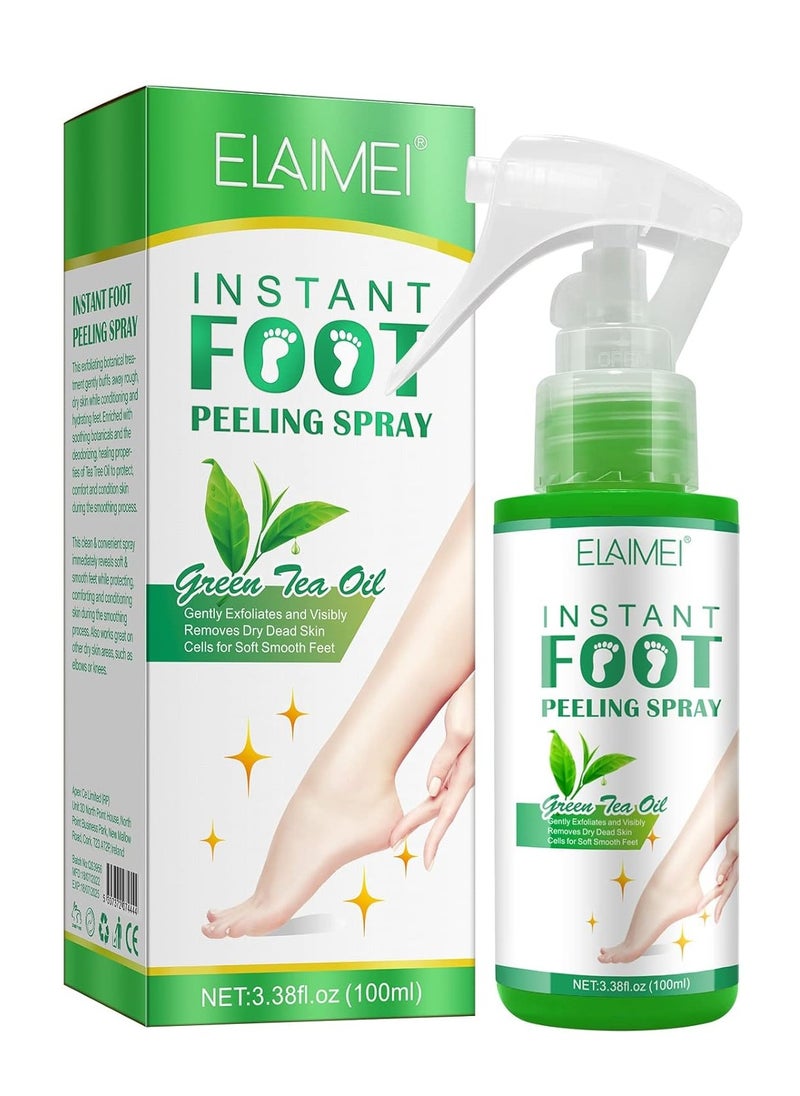 Elaimei Foot Peel Spray,Foot Exfoliating Spray, Foot Peeling Spray that Remove Dead Skin within Seconds,Hydrating Nourish Peel Off Spray (Green Tea)  - Image 1