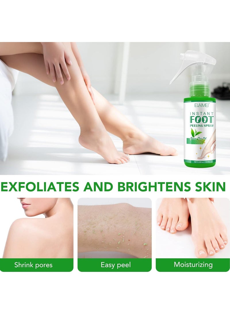 Elaimei Foot Peel Spray,Foot Exfoliating Spray, Foot Peeling Spray that Remove Dead Skin within Seconds,Hydrating Nourish Peel Off Spray (Green Tea)  - Image 4