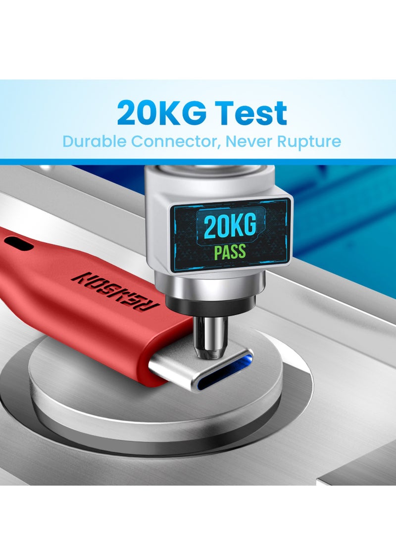 Remson - USB-C to Type-C Remson Rapid-Link Nylon Braided Cable Fast Charge & Data Sync 1.2 Meters Red - Image 1