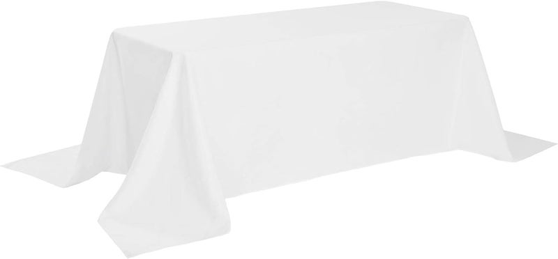 Cupuamon Rectangle Tablecloth 90x156 inch Washable Polyester Fabric Table Cloth for Wedding Party Dining Banquet Decoration（90x156, White） - Image 3