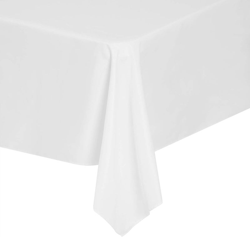 Cupuamon Rectangle Tablecloth 90x156 inch Washable Polyester Fabric Table Cloth for Wedding Party Dining Banquet Decoration（90x156, White） - Image 5