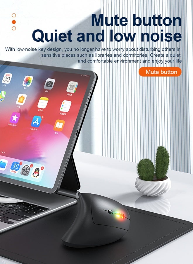 Vertical Wireless Mouse, 2.4G USB Wireless Mouse and Bluetooth Link, Ergonomic Mouse for MacBook, Computer, Laptop - Image 5