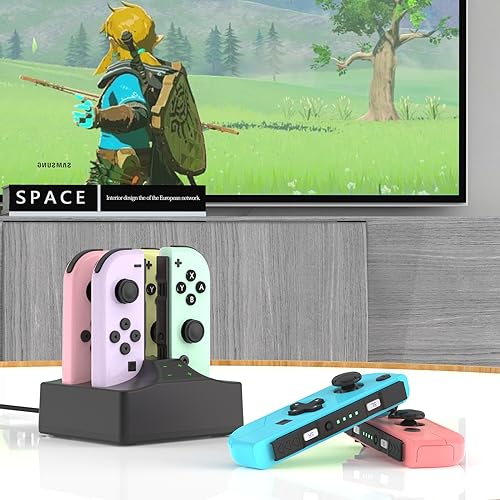 YCCSKY Joycon Charger for Nintendo Switch Joycon Controller, YCCSKY Charging Dock for 4 Switch Controllers, Charger Station with a USB Type-C Charging Cable - Image 5
