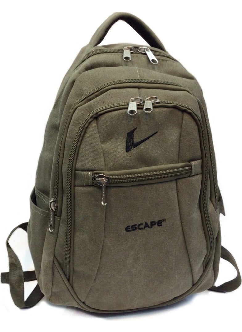 ESCAPE Canvas Khaki Backpack  - Image 1