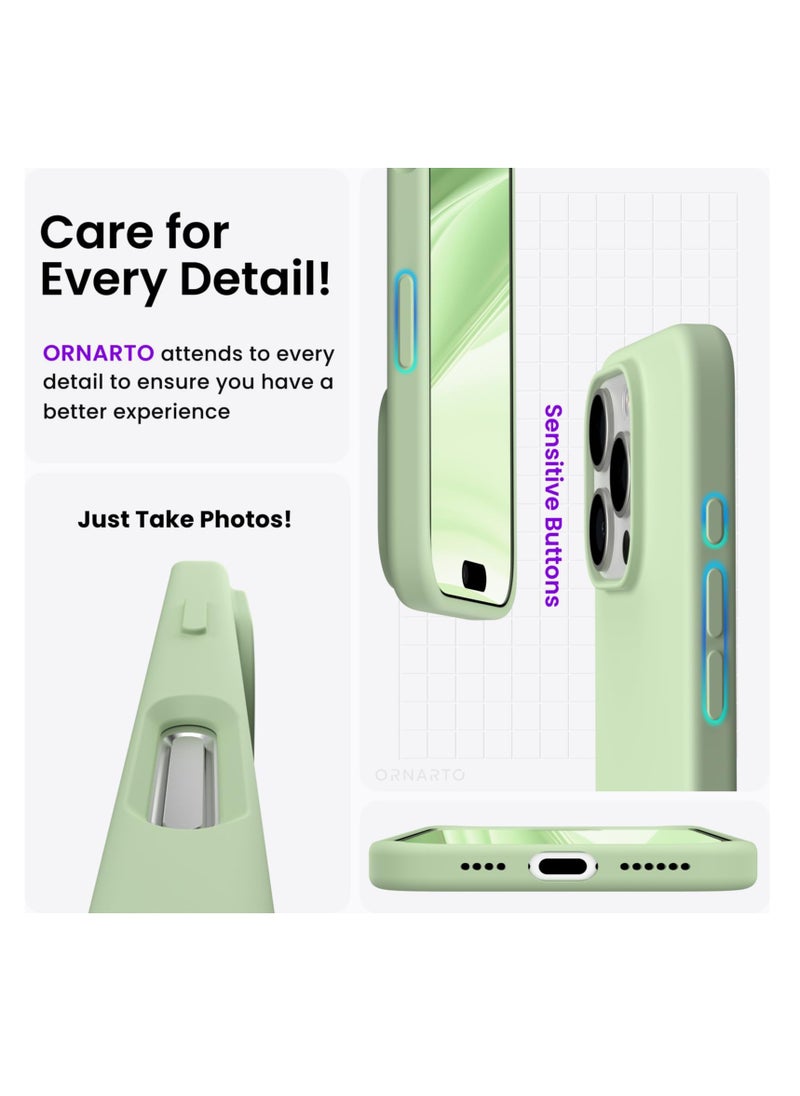 Aookay - Compatible with iPhone 16 Pro Case, [Silky and Soft Touch Series] Premium Soft Liquid Silicone Rubber Full-Body Protective Bumper Case for iPhone 16 Pro (Pistachio Green) - Image 1
