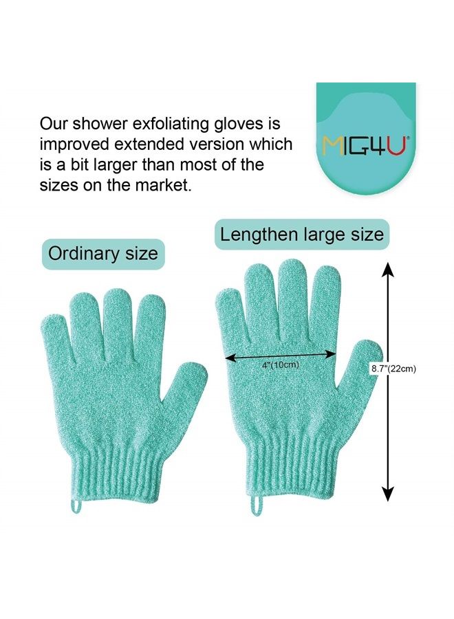 MIG4U Shower Exfoliating Scrub Gloves Medium to Heavy Bathing Gloves Body Wash Dead Skin Removal Deep Cleansing Sponge Loofah for Women and Men 5 Pairs 5 Colors - Image 3
