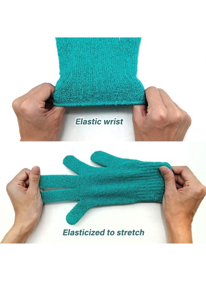 MIG4U Shower Exfoliating Scrub Gloves Medium to Heavy Bathing Gloves Body Wash Dead Skin Removal Deep Cleansing Sponge Loofah for Women and Men 5 Pairs 5 Colors - Image 4