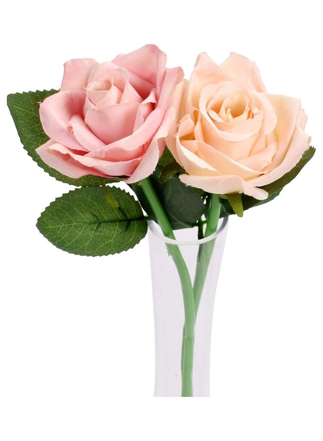 NIBEMINENT 18-Head Artificial Roses Flower Fake 2 Bouquets Multicolour - Image 3