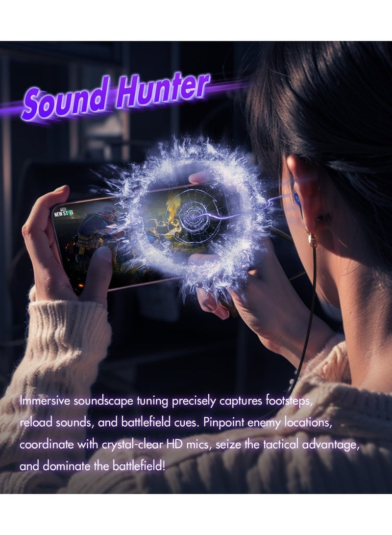ROSESELSA Photon Pro Type-C Wired Gaming Earphones with Mic, Low Latency USB-C IEM Earbuds, 8mm Driver, CNC Aluminum Body, Compatible with iPhone 15/16, Samsung, Android & PC - Image 2