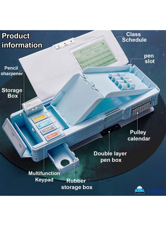 FunBlast Multifunctional Pencil Box For Kids, Kids Pencil Box For Boys & Girls, Magnetic Pencil Box For Boys, Pop Up Pencil Box, Pencil Case For Kids (Cat, Canvas, Multicolor) - Image 5