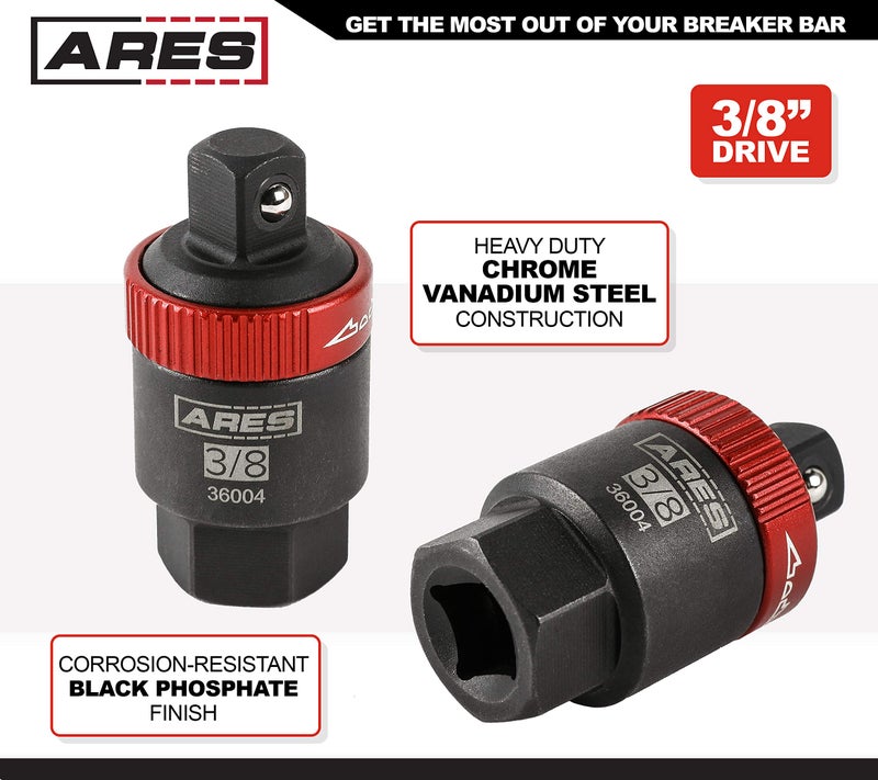 ARES 36004-3/8-Inch Drive Ratcheting Breaker Bar Adapter - Converts Breaker Bar or Sliding T-Handle into Ratchet - Reversible Ratcheting Mechanism with Anodized Switch Collar - Image 2