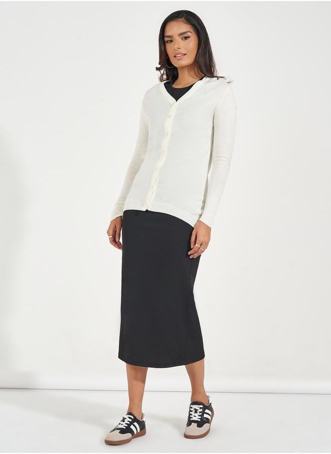 Styli - Regular Fit Button Placket Cardigan - Image 1