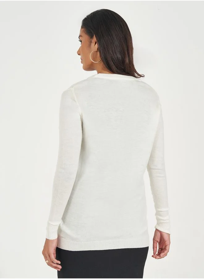 Styli Regular Fit Button Placket Cardigan