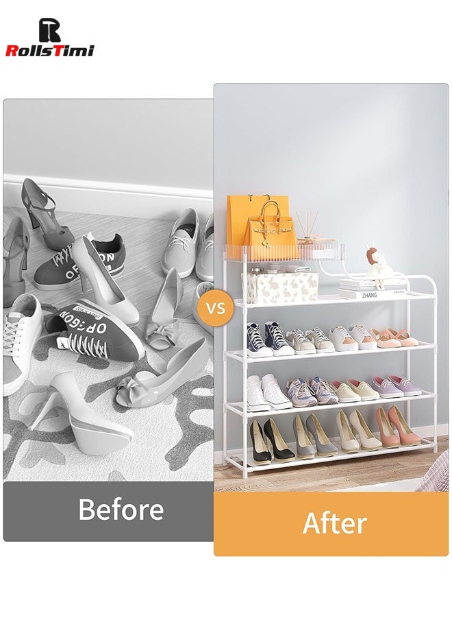 RollsTimi  6 Tier Freestanding with Storage Box Shoe Organizers for Entrance Hallway Front Door Living Room Shoe Cabinet,White  - Image 4