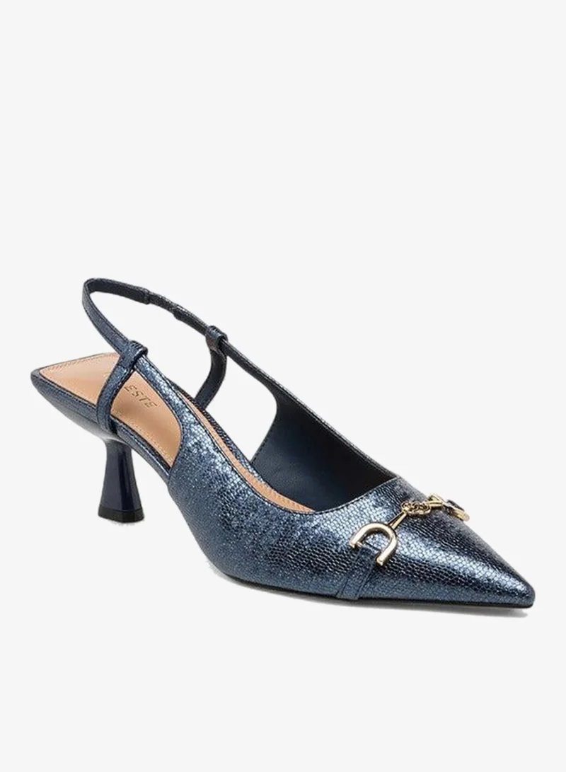 سيليست حذاء نسائي بكعب صغير مزين بالمعدن