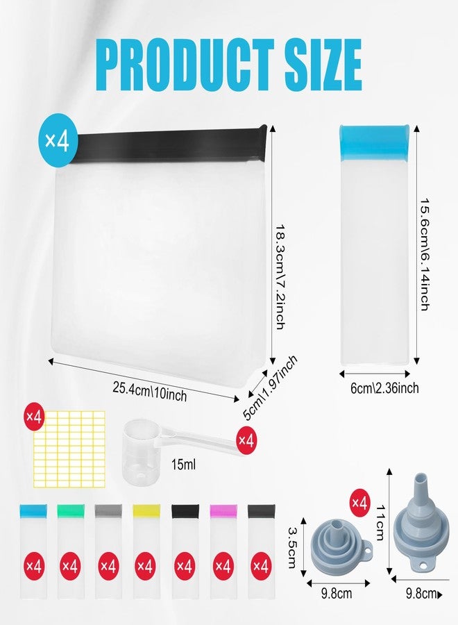 SENONAPO 44 Pcs Protein Powder Travel Set - Reusable Supplement Containers with 28 Single Dose Bags & 4 Large Portable Organizer Zip Bags - Image 2