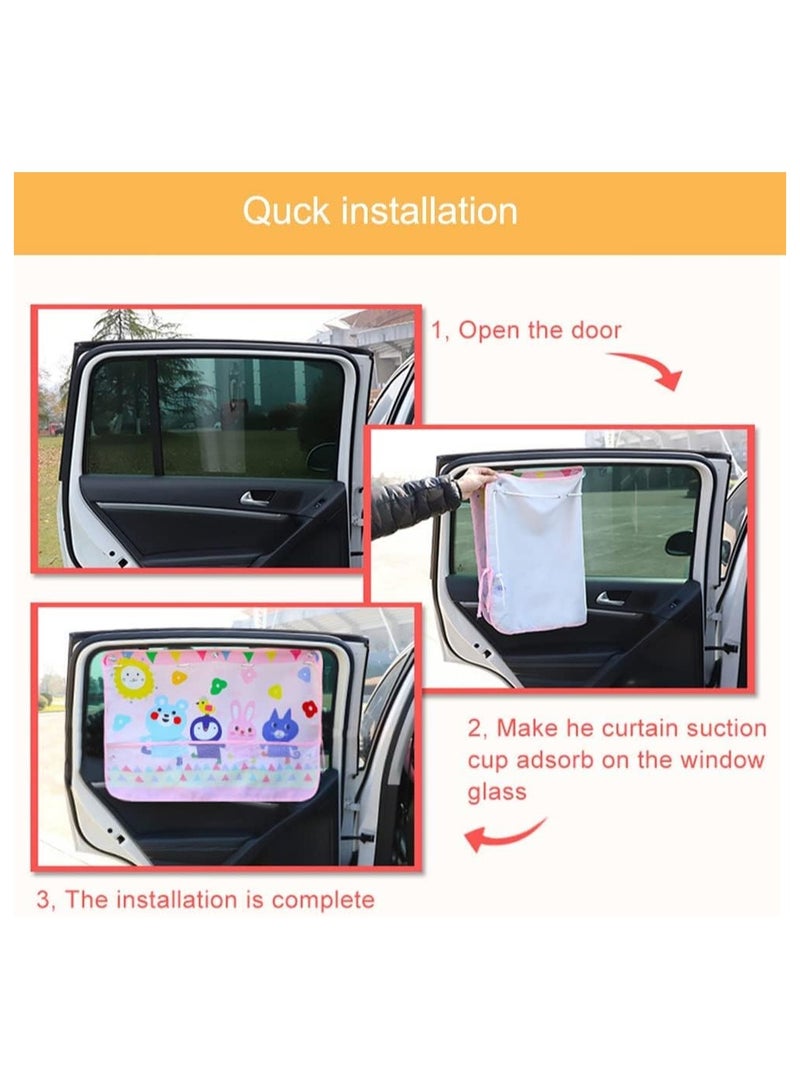 general 2 Piece Car Sun Shade for Baby Child Car Side Window Curtain Protector Protects from Sun Glare Heat Blocking UV Blocking Glare Car Interior Sun Shade Blind Curtain Protects Baby from Sun UV - Image 5