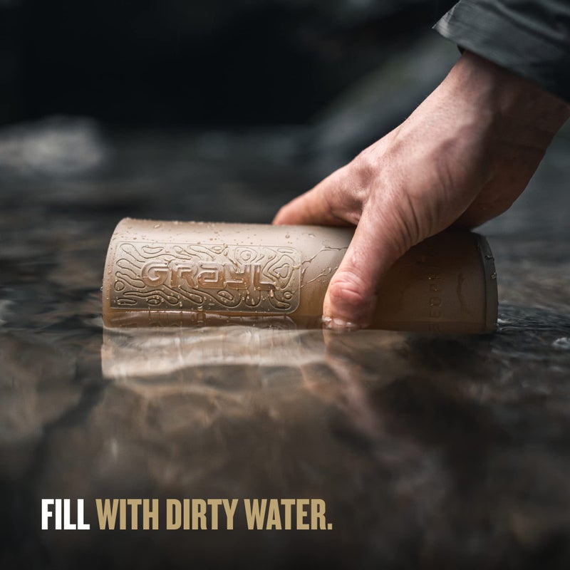 GRAYL GeoPress 24 oz Water Purifier Bottle - Filter for Hiking, Camping, Survival, Travel (Coyote Brown) - Image 5