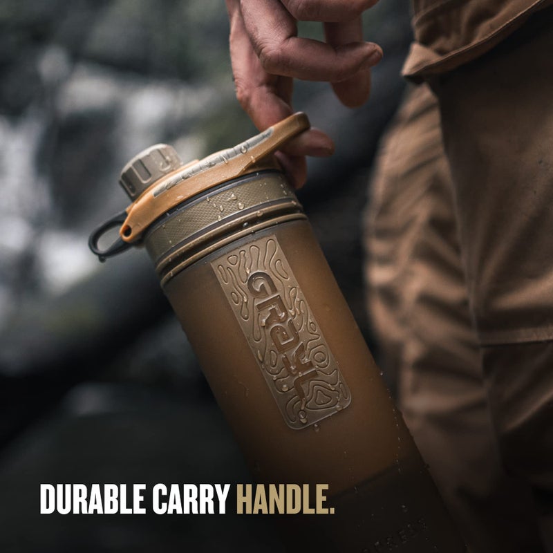 GRAYL GeoPress 24 oz Water Purifier Bottle - Filter for Hiking, Camping, Survival, Travel (Coyote Brown) - Image 4