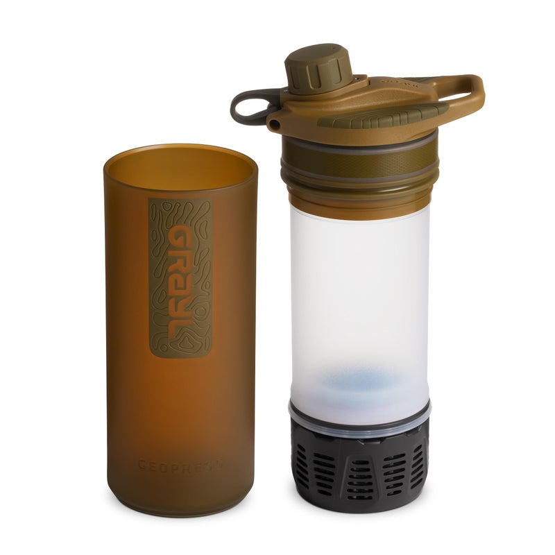 GRAYL GeoPress 24 oz Water Purifier Bottle - Filter for Hiking, Camping, Survival, Travel (Coyote Brown) - Image 2