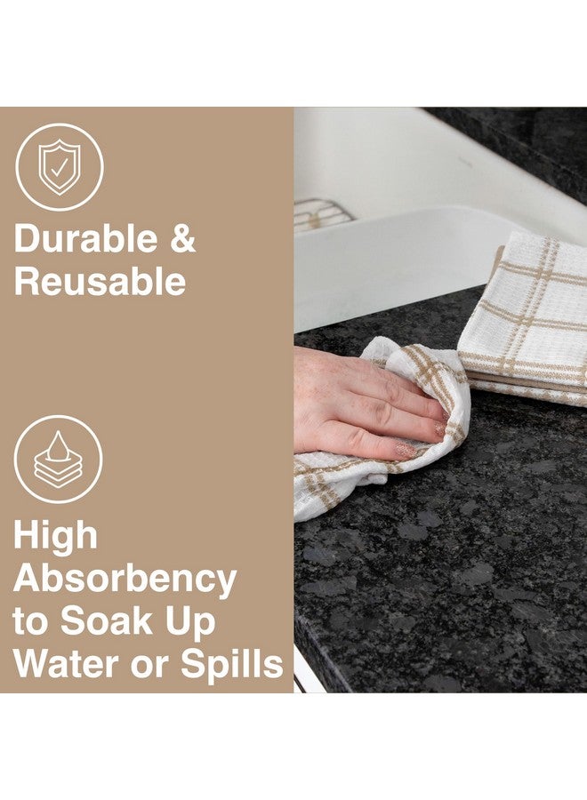 T-fal Premium Waffle Dish Cloths: Highly Absorbent, Super Soft Long Lasting - 100% Cotton, 12"x13" Towel for Cleaning & Drying, (8-Pack), Sand - Image 4