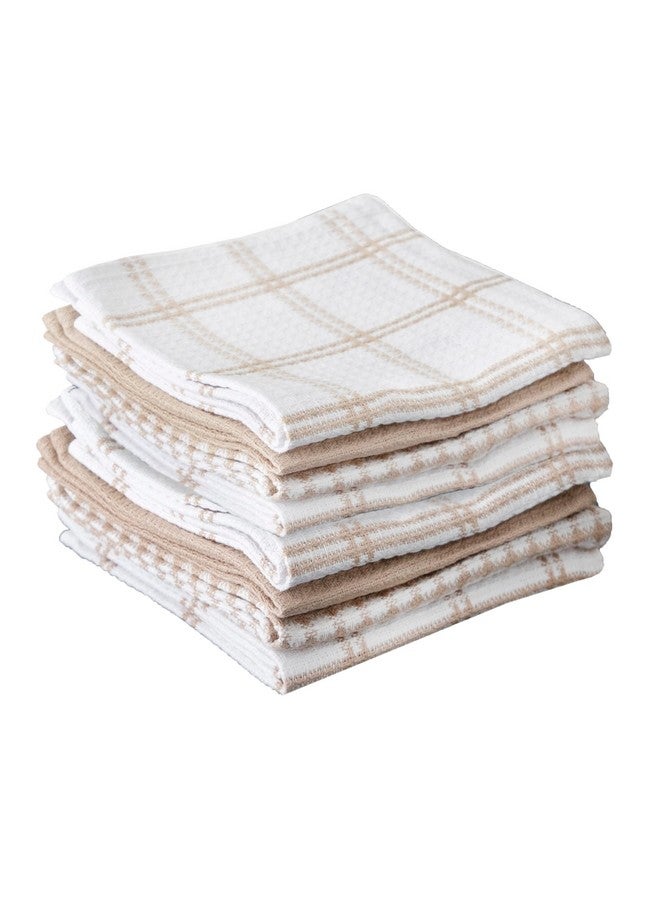 T-fal Premium Waffle Dish Cloths: Highly Absorbent, Super Soft Long Lasting - 100% Cotton, 12"x13" Towel for Cleaning & Drying, (8-Pack), Sand - Image 1